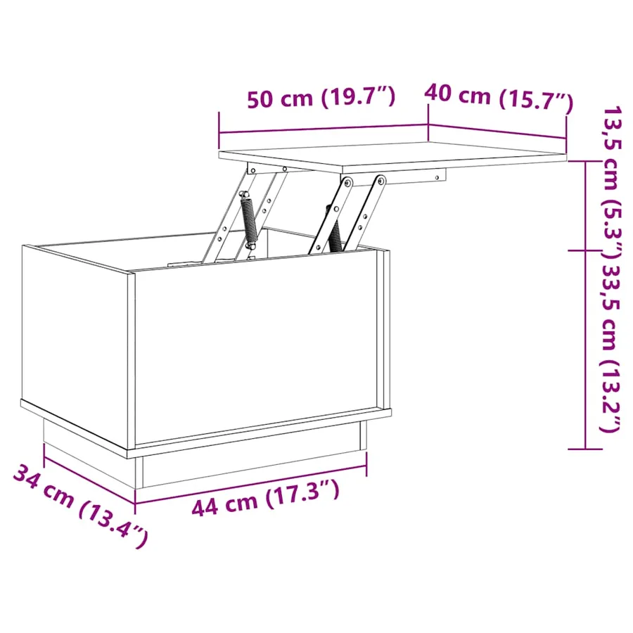 Table basse Marron miel 40x50x35 cm Bois massif de pin - 10