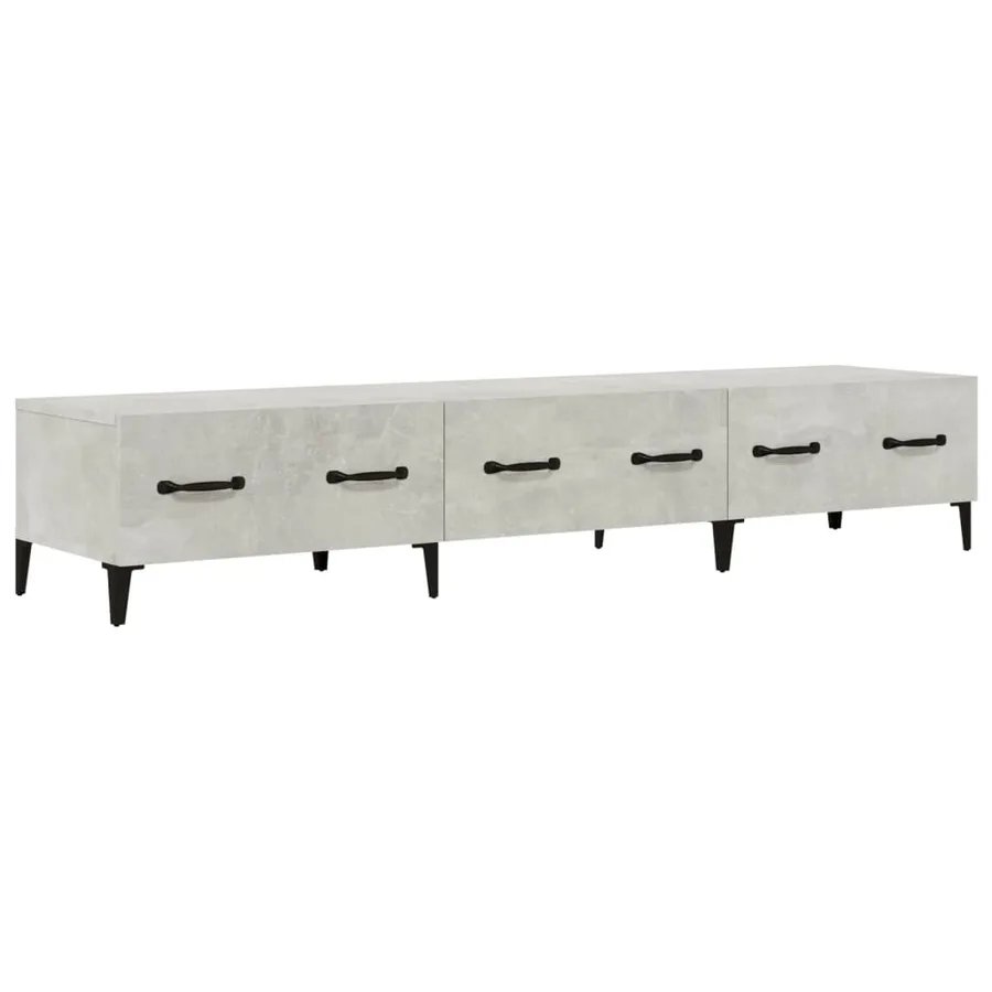 Meuble TV Gris béton 150x34,5x30 cm Bois d'ingénierie - 2