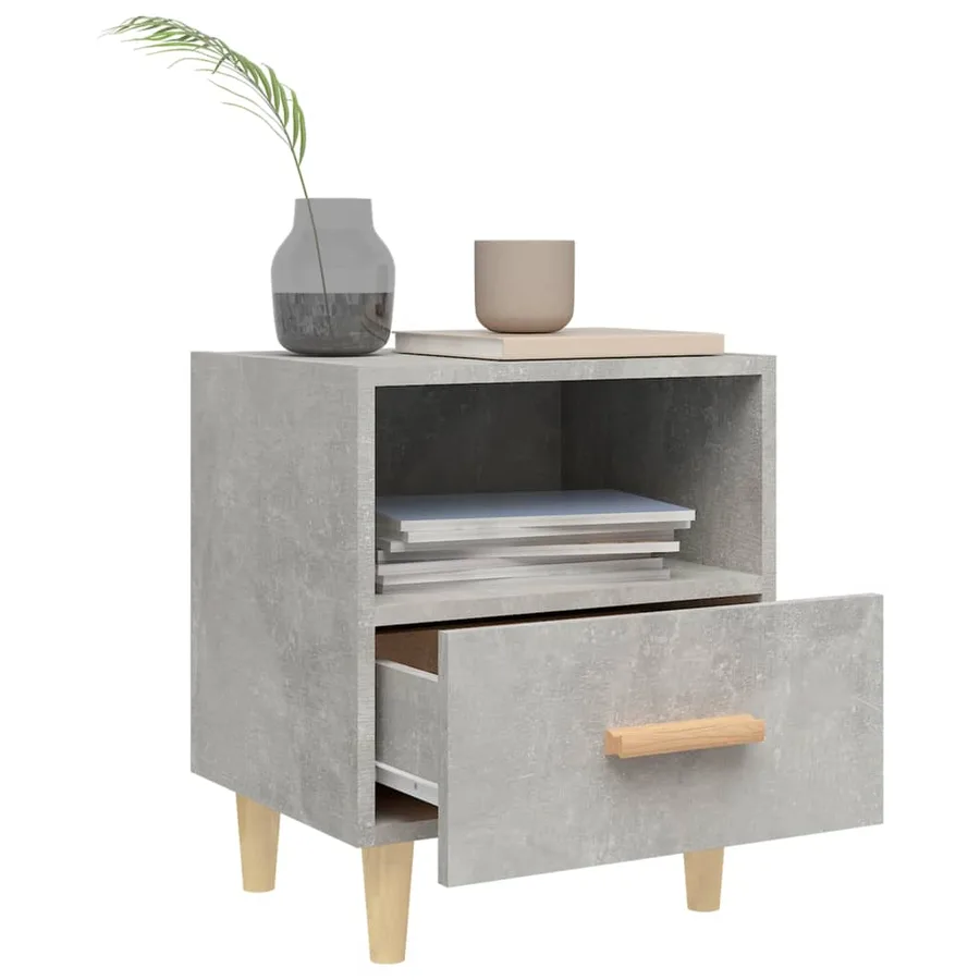 Tables de chevet 2 pcs Gris béton 40x35x47 cm - 3