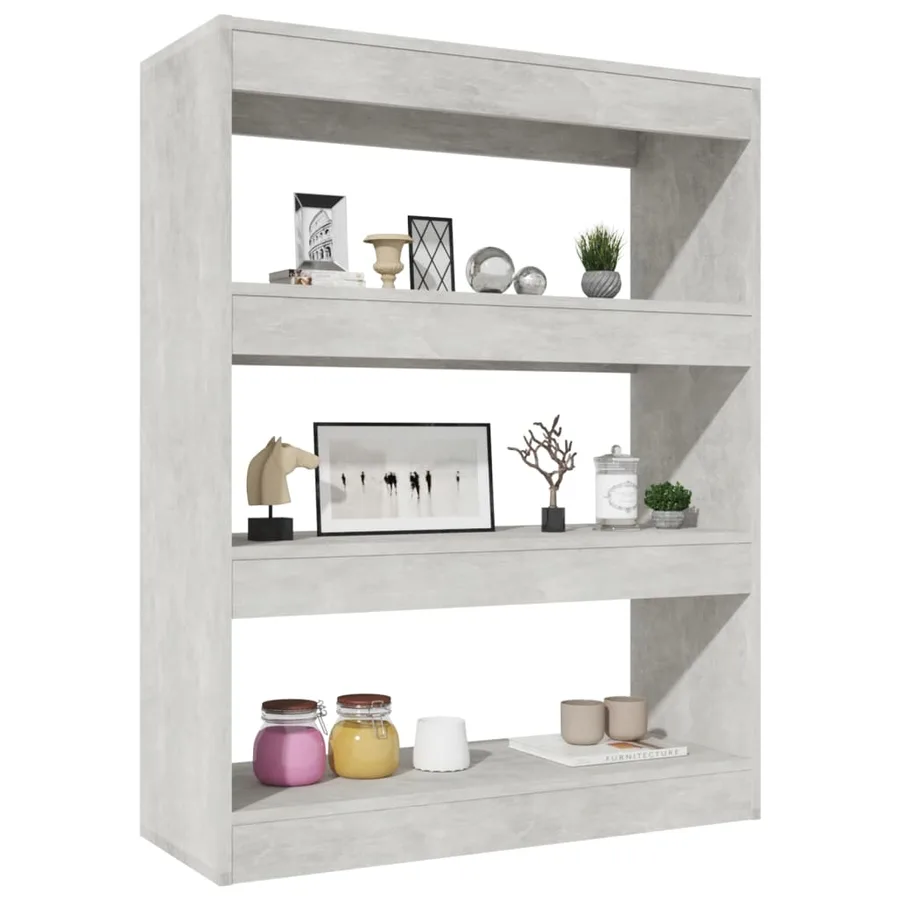 Bibliothèque/Cloison Gris béton 80x30x103 cm Bois d'ingénierie - 5