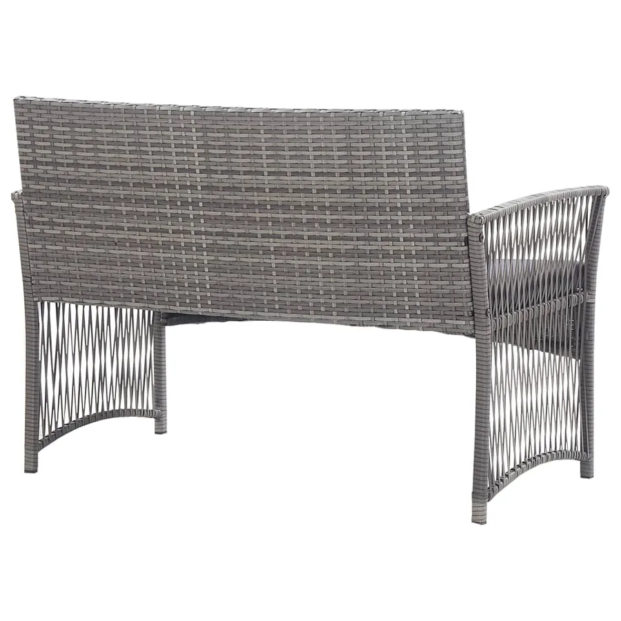 Salon de jardin 4 pcs avec coussin Résine tressée Anthracite - 11
