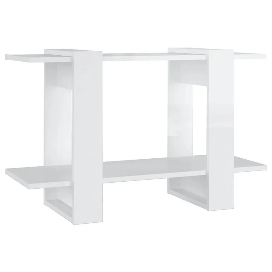 Bibliothèque/Séparateur de pièce Blanc brillant 80x30x51 cm - 2