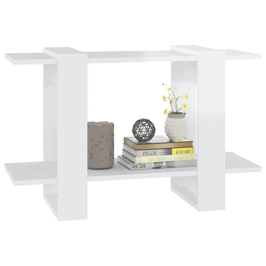 Bibliothèque/Séparateur de pièce Blanc brillant 80x30x51 cm - 4