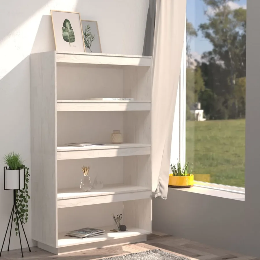 Bibliothèque/Séparateur de pièce Blanc 80x35x135 cm Pin massif - 3