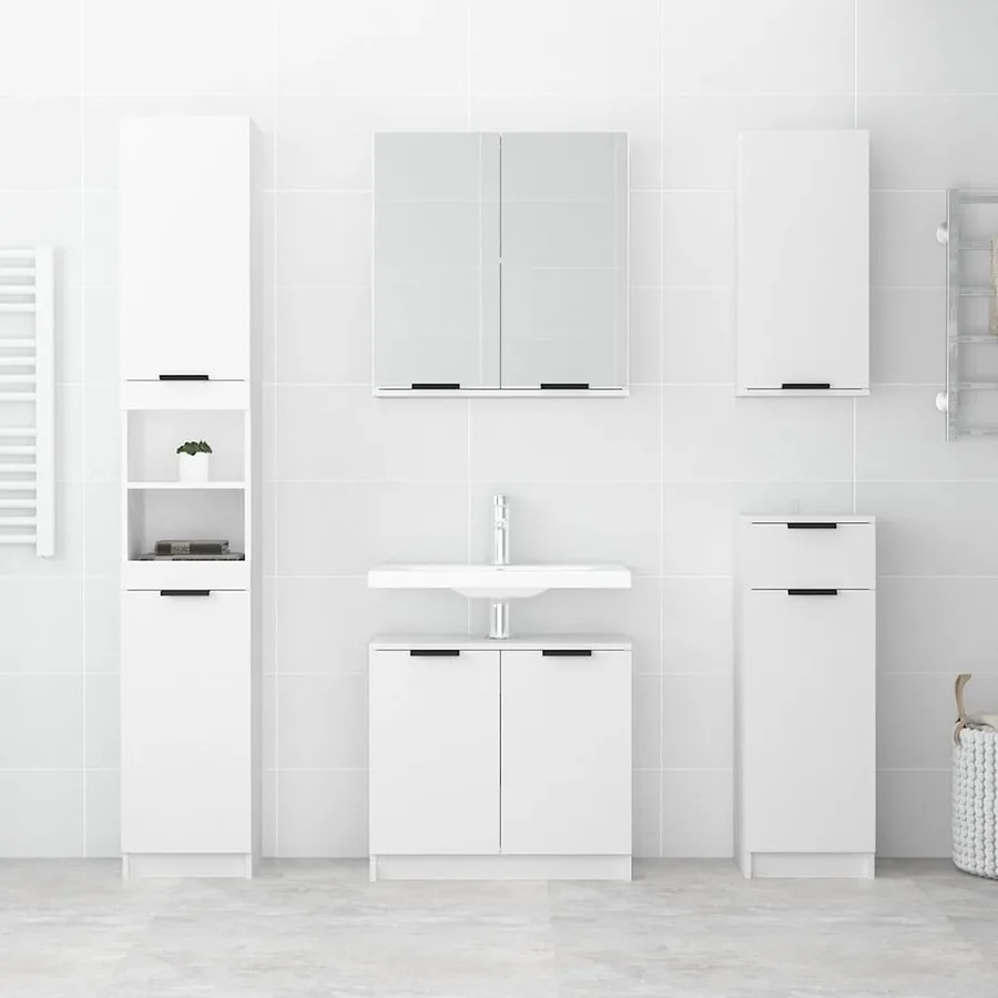 Armoire salle de bain Blanc 64,5x33,5x59 cm Bois d'ingénierie - 3