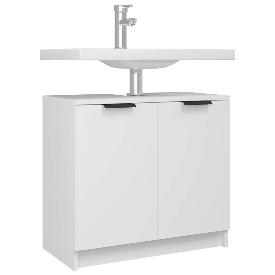Armoire salle de bain Blanc 64,5x33,5x59 cm Bois d'ingénierie - 5
