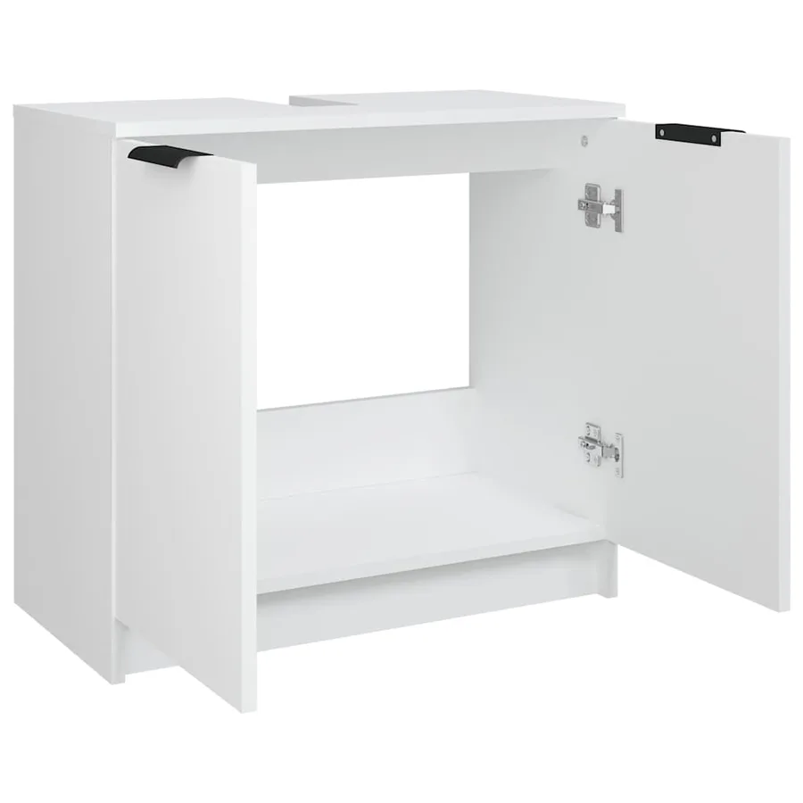 Armoire salle de bain Blanc 64,5x33,5x59 cm Bois d'ingénierie - 9