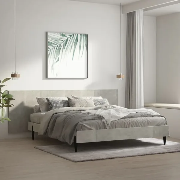 Tête de lit murale Gris béton 240x1,5x80 cm Bois d'ingénierie