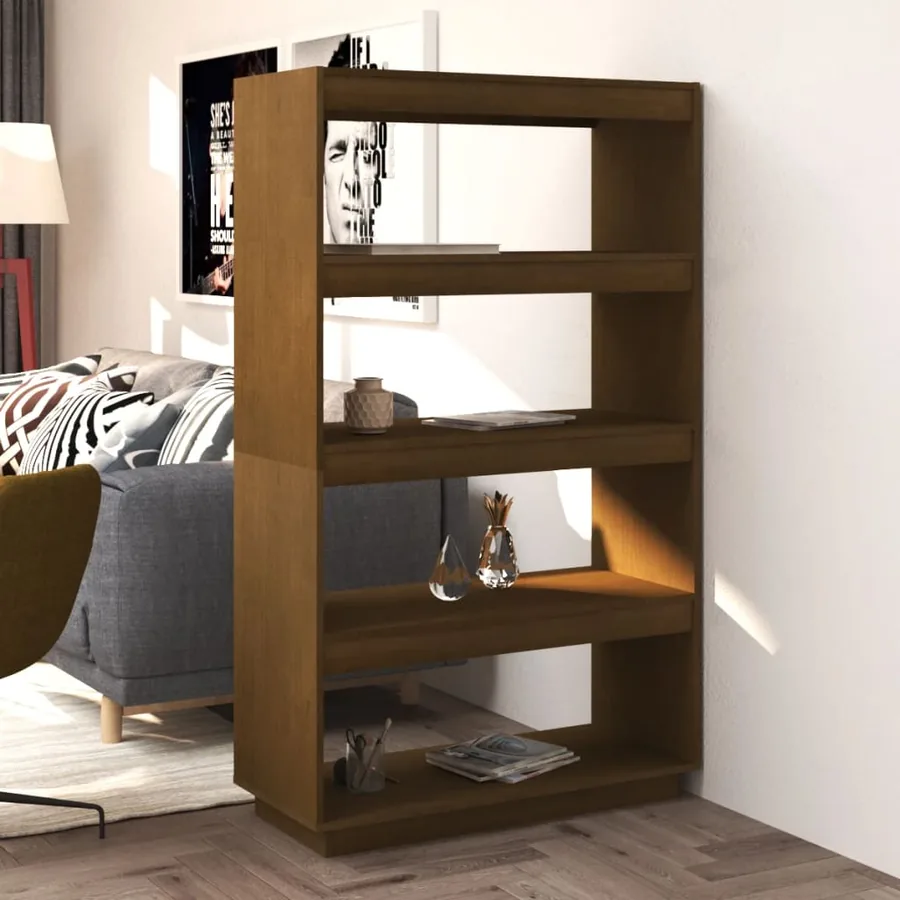 Bibliothèque/Séparateur de pièce Marron miel 80x35x135 cm Pin