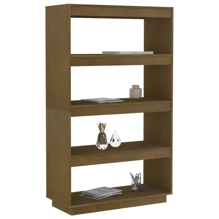 Bibliothèque/Séparateur de pièce Marron miel 80x35x135 cm Pin - 4