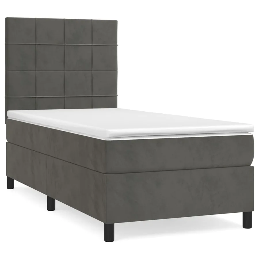 Sommier à lattes de lit avec matelas Gris foncé 100x200 cm - 2