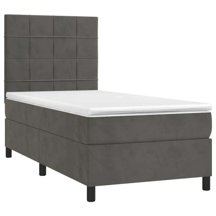 Sommier à lattes de lit avec matelas Gris foncé 100x200 cm - 3