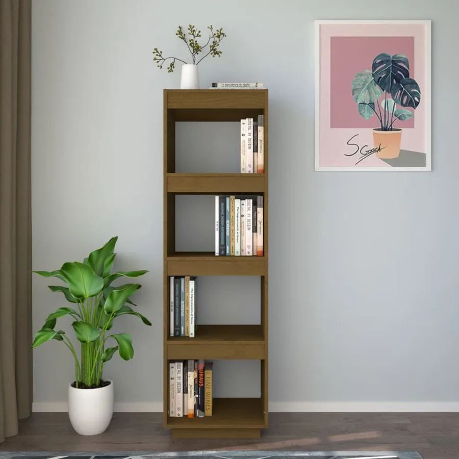Bibliothèque/Séparateur de pièce Marron miel 40x35x135 cm Pin - 3