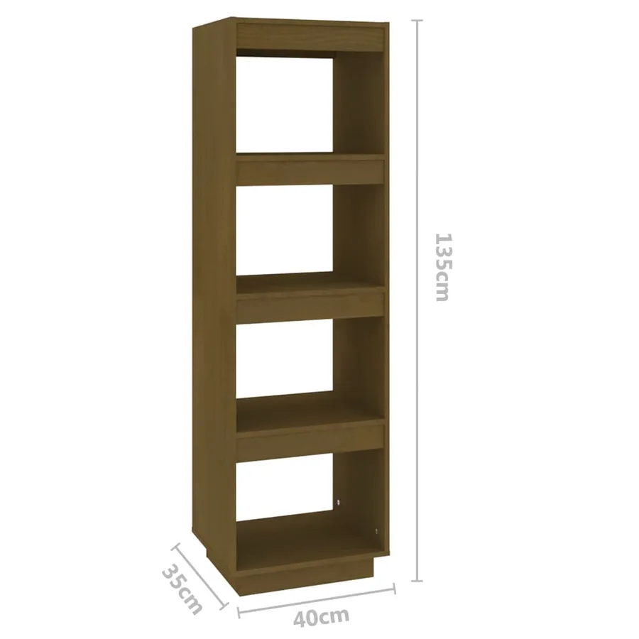 Bibliothèque/Séparateur de pièce Marron miel 40x35x135 cm Pin - 8