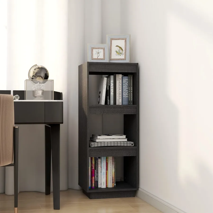 Bibliothèque/Séparateur de pièce gris 40x35x103 cm pin massif - 3