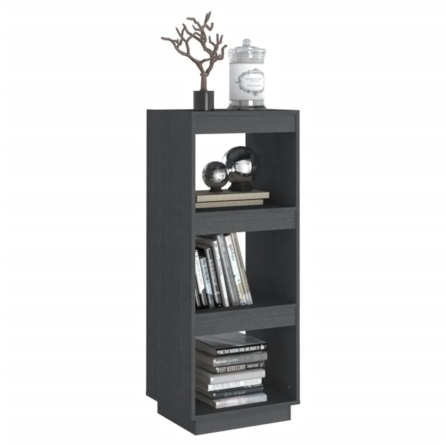 Bibliothèque/Séparateur de pièce gris 40x35x103 cm pin massif - 4