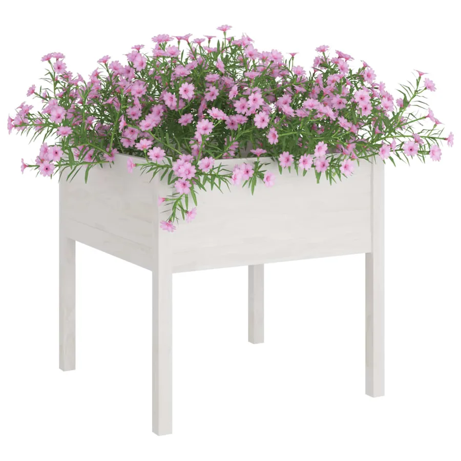 Jardinières 2 pcs Blanc 70x70x70 cm Bois de pin massif - 3