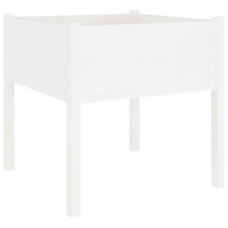 Jardinières 2 pcs Blanc 70x70x70 cm Bois de pin massif - 4