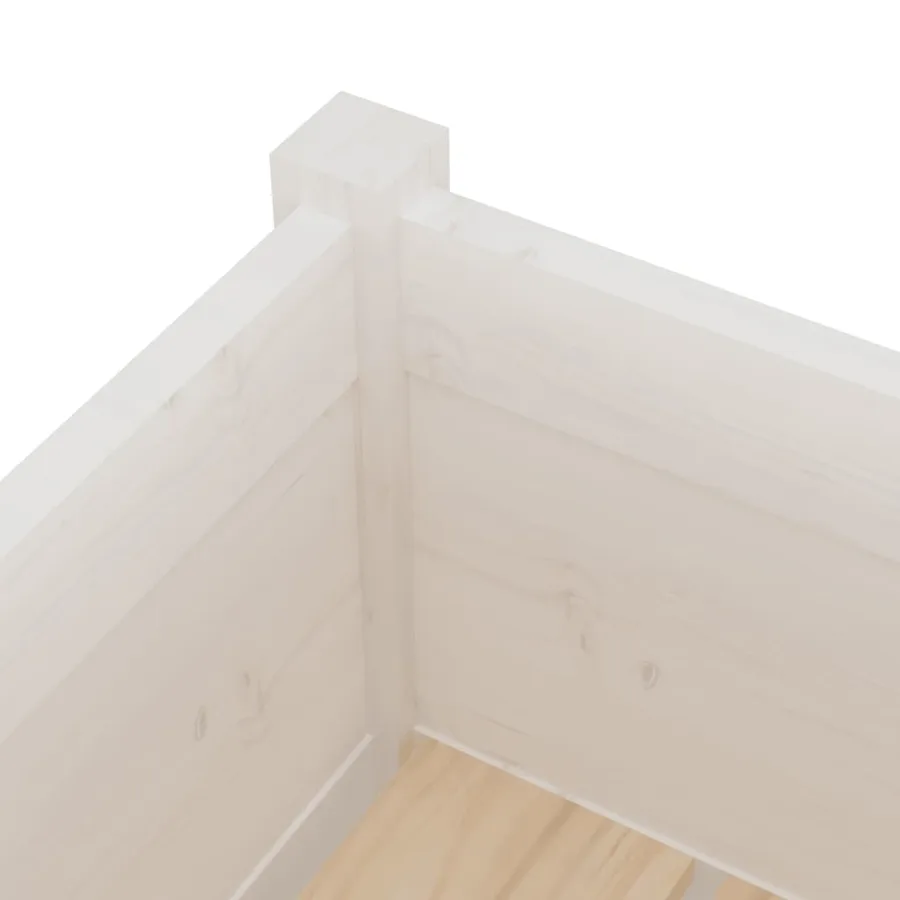 Jardinières 2 pcs Blanc 70x70x70 cm Bois de pin massif - 6