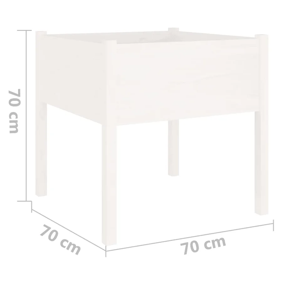 Jardinières 2 pcs Blanc 70x70x70 cm Bois de pin massif - 8