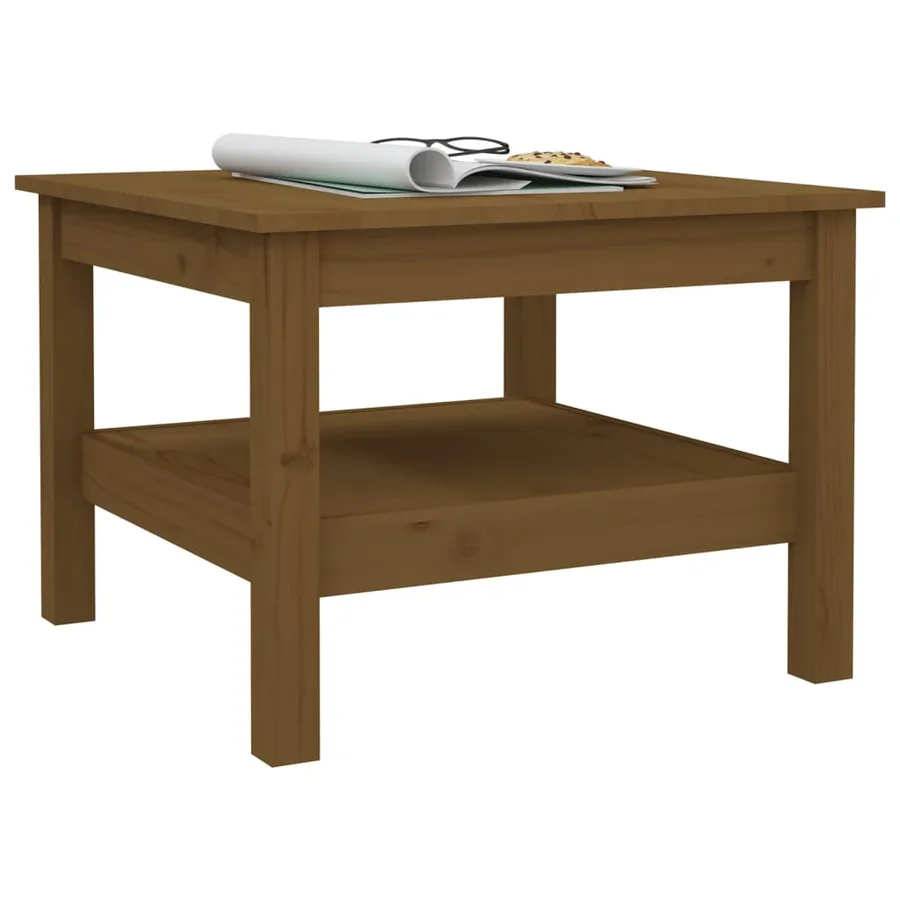 Table basse Marron miel 55x55x40 cm Bois massif de pin - 5