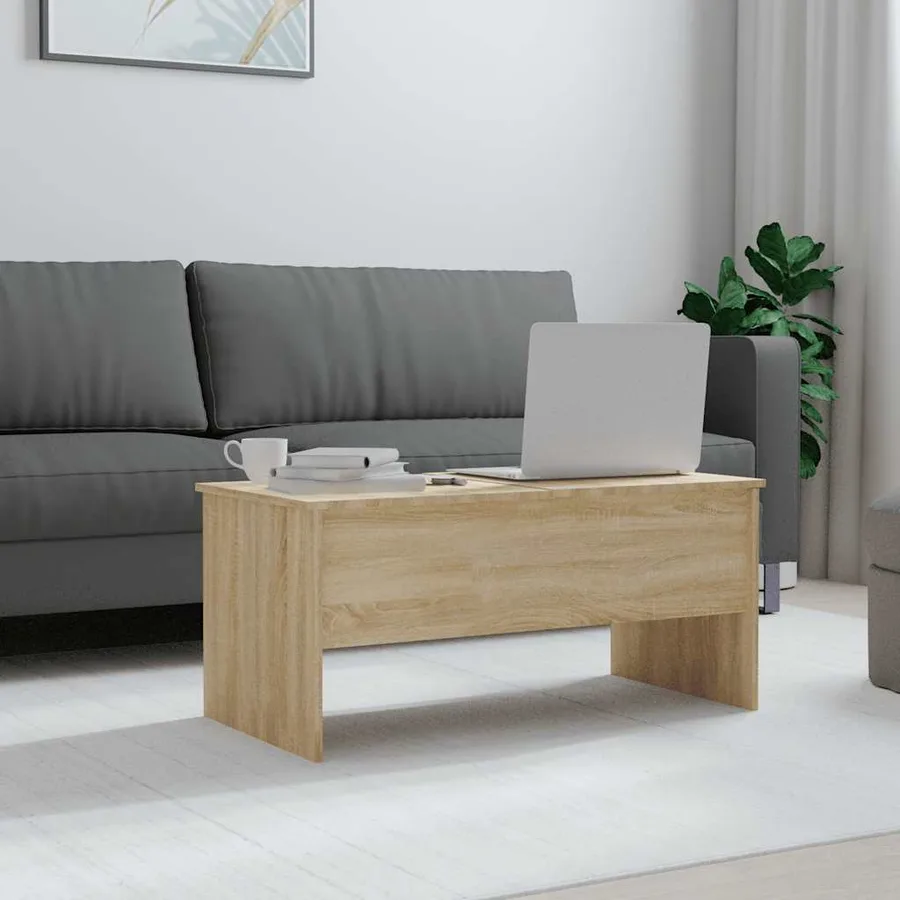 Table basse chêne sonoma 102x50,5x46,5 cm bois d'ingénierie - 3