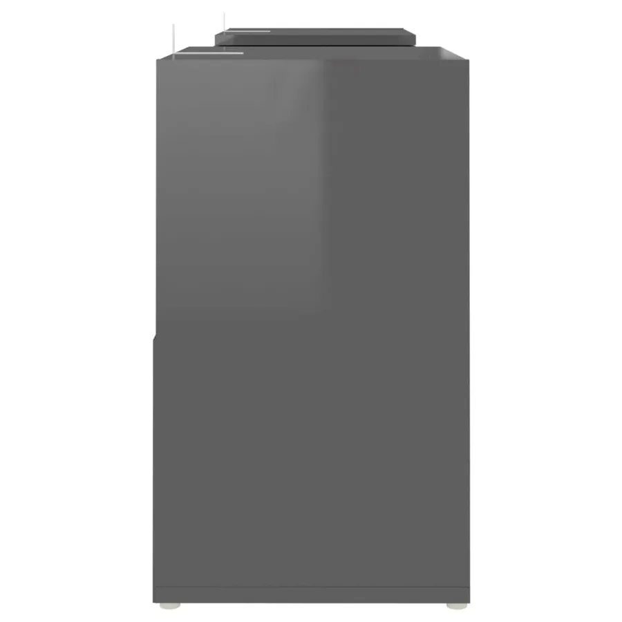 Meuble TV Gris brillant 104x30x52 cm Bois d'ingénierie - 4