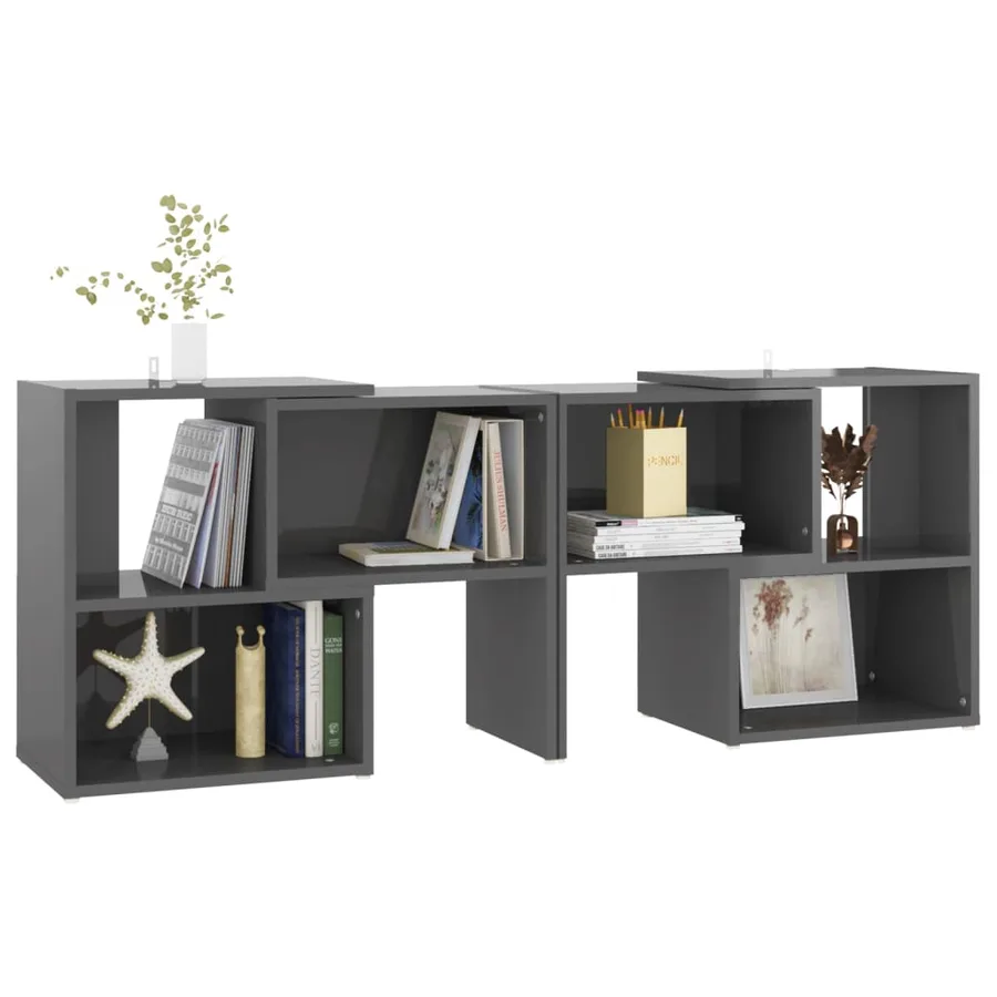 Meuble TV Gris brillant 104x30x52 cm Bois d'ingénierie - 5
