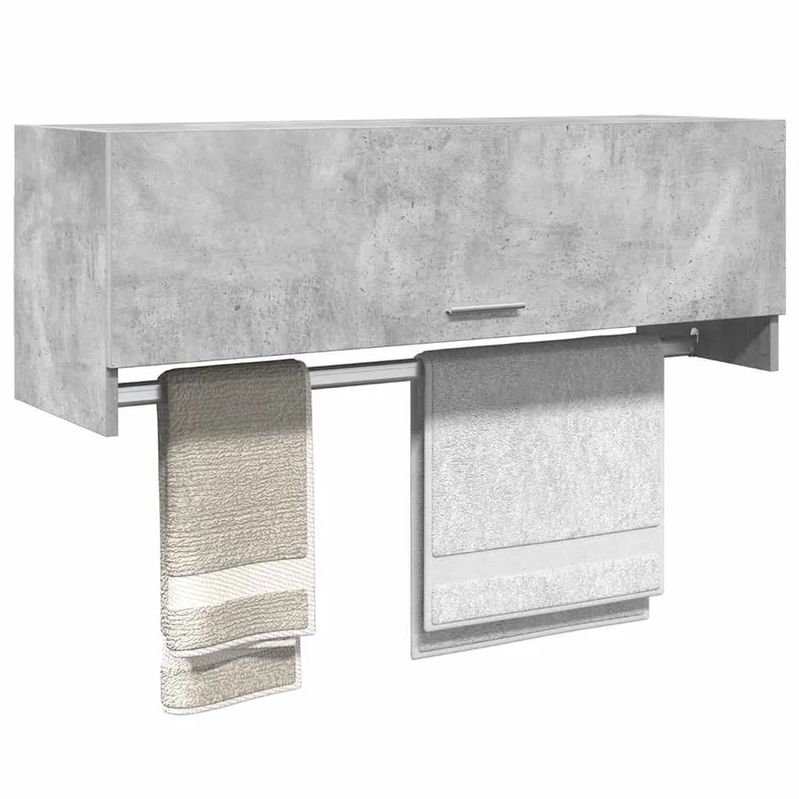 Garde-robe gris béton 100x32,5x35 cm bois d'ingénierie - 3