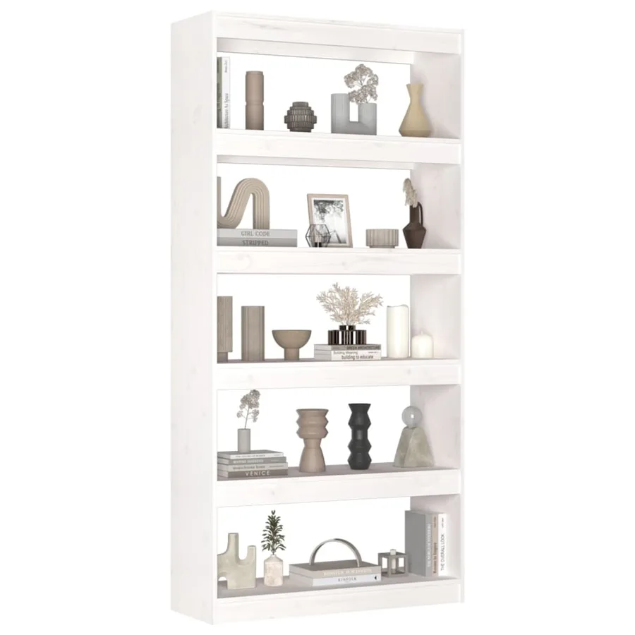 Bibliothèque/Séparateur de pièce Blanc 80x30x167,4cm Pin massif - 4
