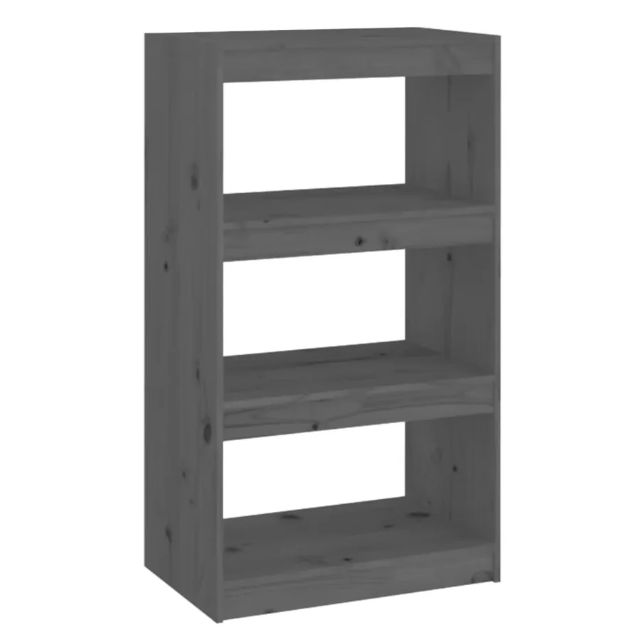 Bibliothèque/Séparateur de pièce Gris 60x30x103,5 cm Pin massif - 2