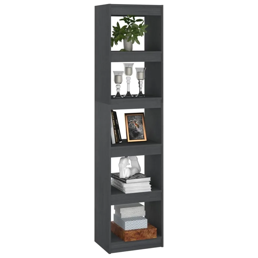 Bibliothèque/Séparateur de pièce Gris 40x30x167,5 cm Pin massif - 4