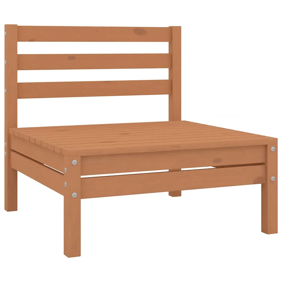 Canapés centraux de jardin 4 pcs marron miel bois de pin massif - 2