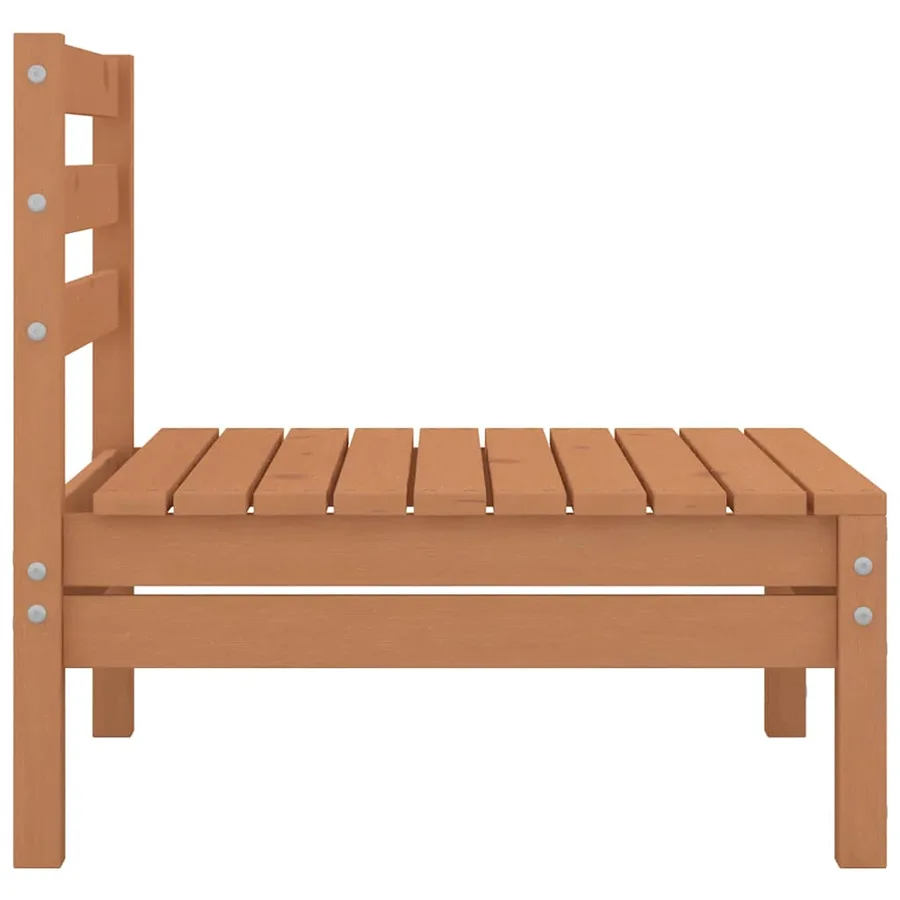 Canapés centraux de jardin 4 pcs marron miel bois de pin massif - 4