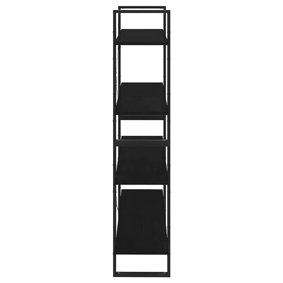 Bibliothèque à 4 niveaux Noir 100x30x140 cm Bois de pin massif - 6
