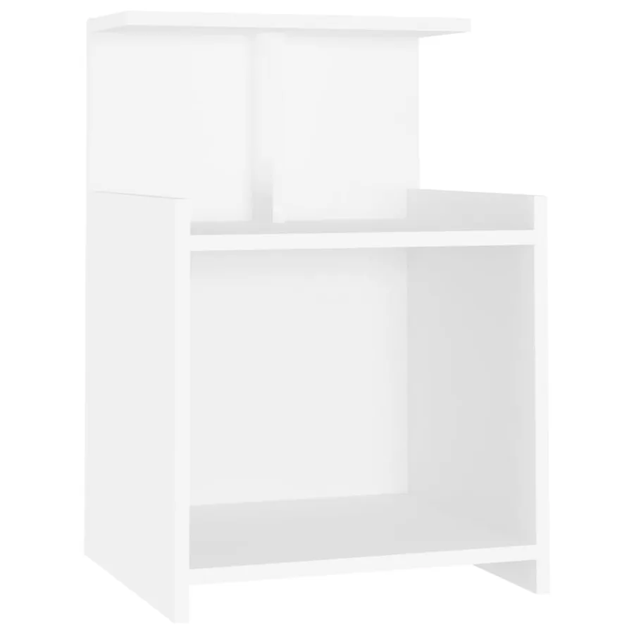Tables de chevet 2 pcs Blanc 40x35x60 cm Aggloméré - 3