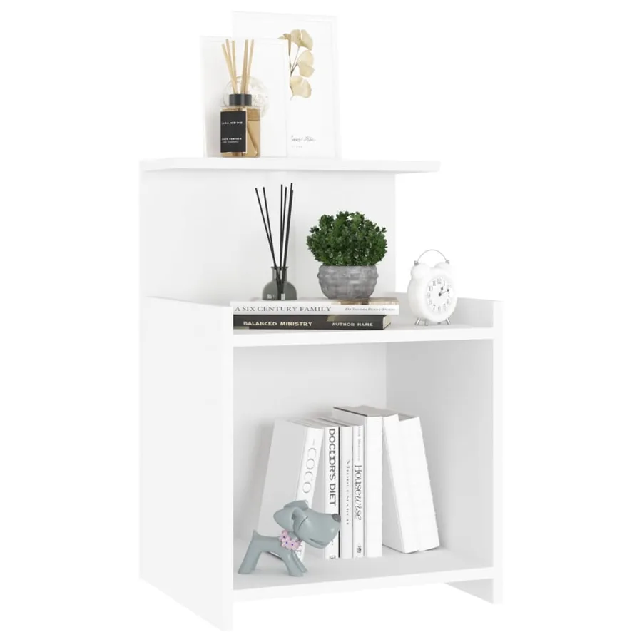 Tables de chevet 2 pcs Blanc 40x35x60 cm Aggloméré - 6