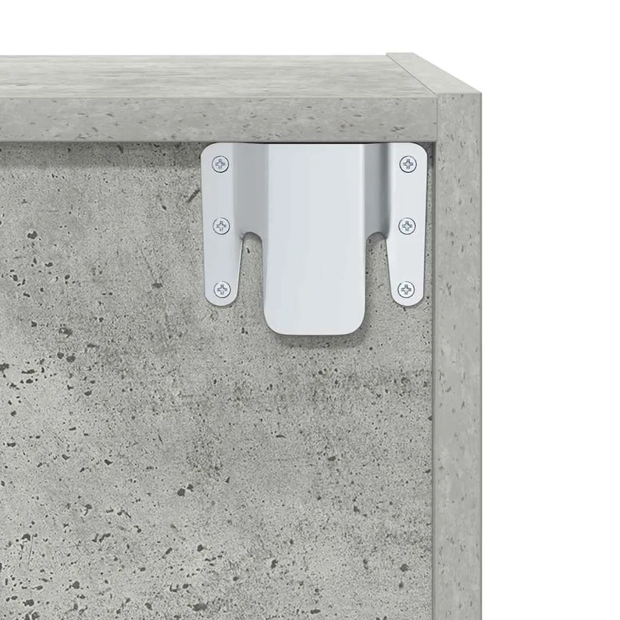 Meuble TV mural Gris béton 37x37x142,5 cm Bois d’ingénierie - 11