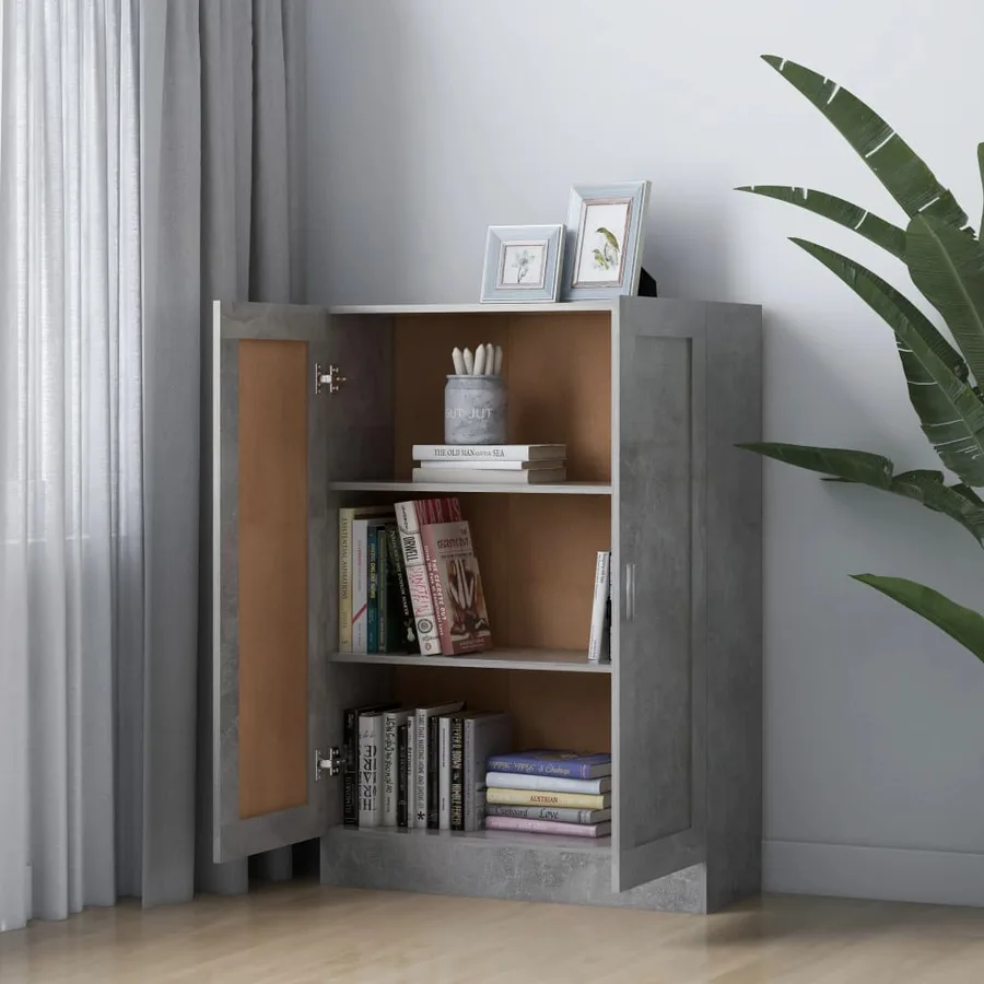 Bibliothèque Gris béton 82,5x30,5x115 cm Bois d'ingénierie - 3