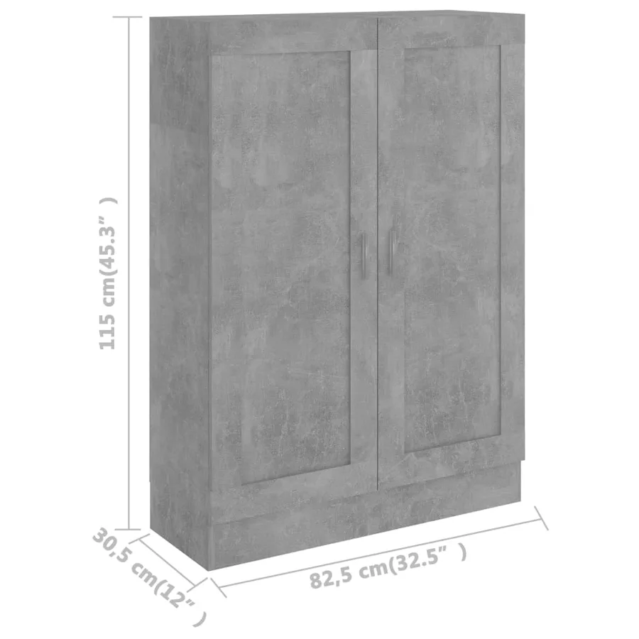 Bibliothèque Gris béton 82,5x30,5x115 cm Bois d'ingénierie - 8