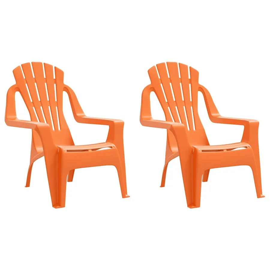 Chaises de jardin pour enfants lot de 2 orange 37x34x44 cm PP - 2