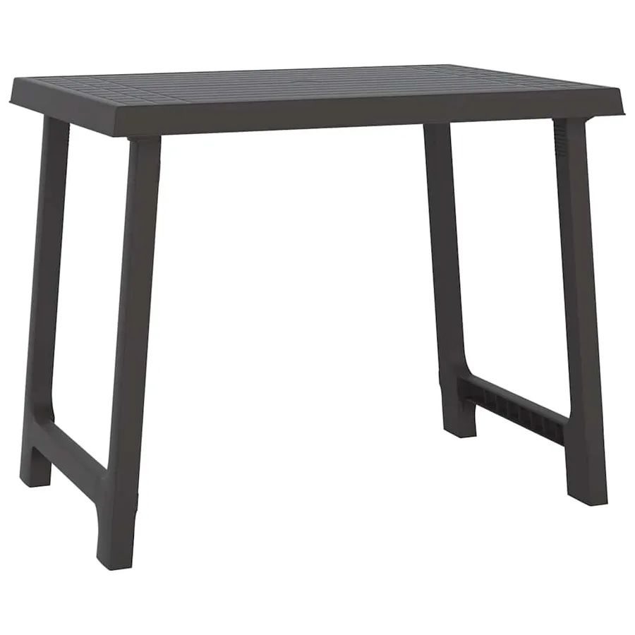 Table de camping anthracite 79x56x64 cm PP aspect de bois - 2