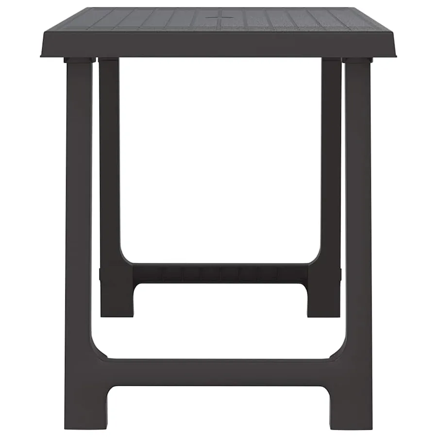 Table de camping anthracite 79x56x64 cm PP aspect de bois - 4