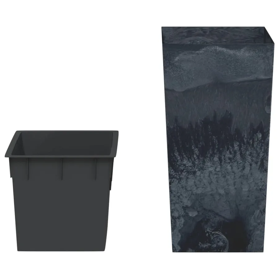 Jardinière et intérieur amovible anthracite PP aspect béton - 3