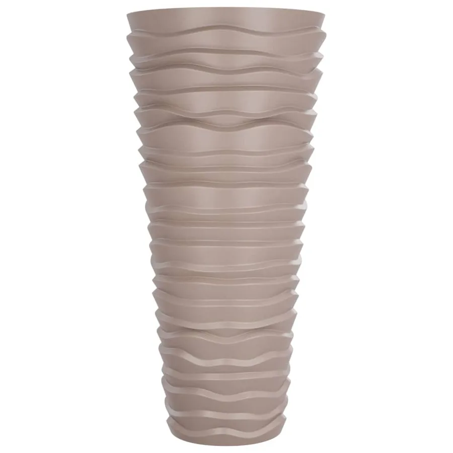 Jardinière et intérieur amovible moka 18/45 L PP aspect rainuré - 4