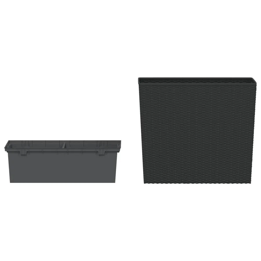 Jardinière et intérieur amovible anthracite 12 /44 L rotin PP - 3