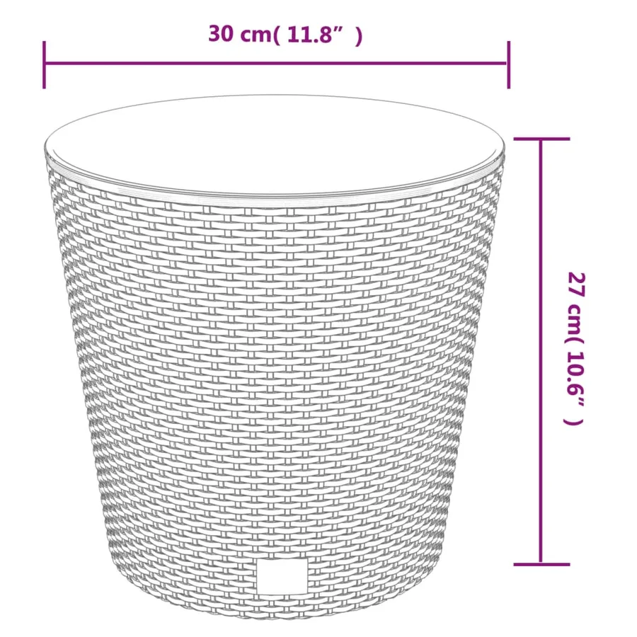 Jardinière et intérieur amovible blanc 15 /15,3 L rotin PP - 7