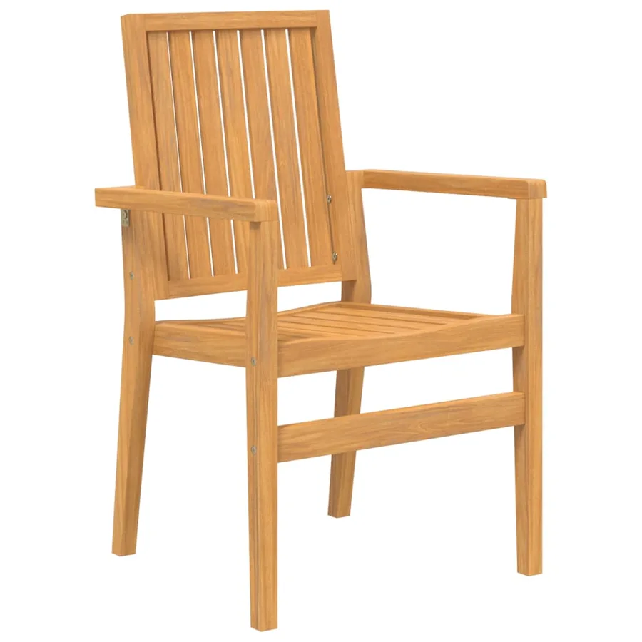 Chaises de jardin empilables lot de 2 56,5x57,5x91 cm bois teck - 3