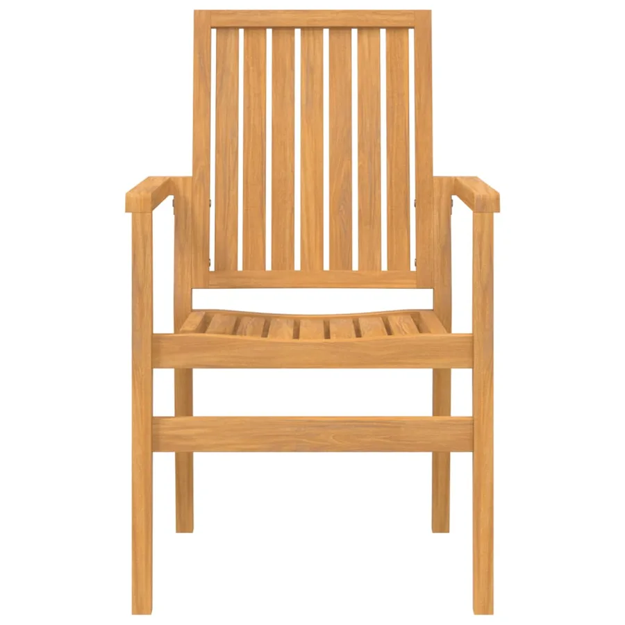 Chaises de jardin empilables lot de 2 56,5x57,5x91 cm bois teck - 4