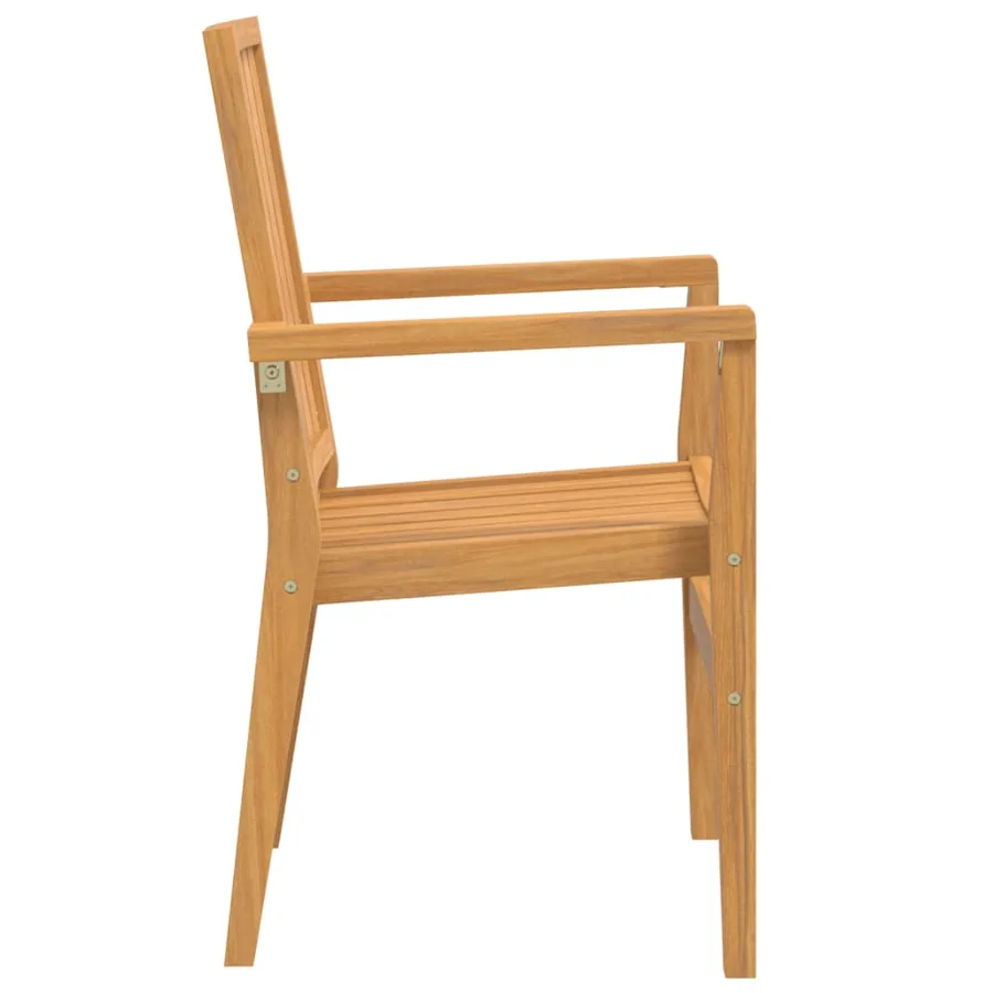 Chaises de jardin empilables lot de 2 56,5x57,5x91 cm bois teck - 5